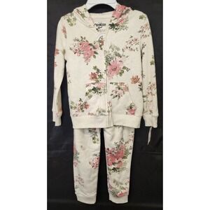 OshKosh Floral Hoodie Sweatshirt And Sweatpants Set Size 6